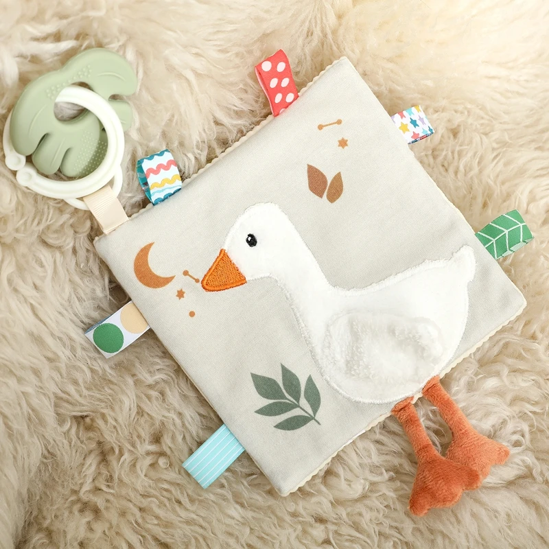 Infants Newborn Gift Soft Cotton Baby Sensory Toy Activity Cube Rattle Teething Book Mirror Crinkle Paper Early Development Toy
