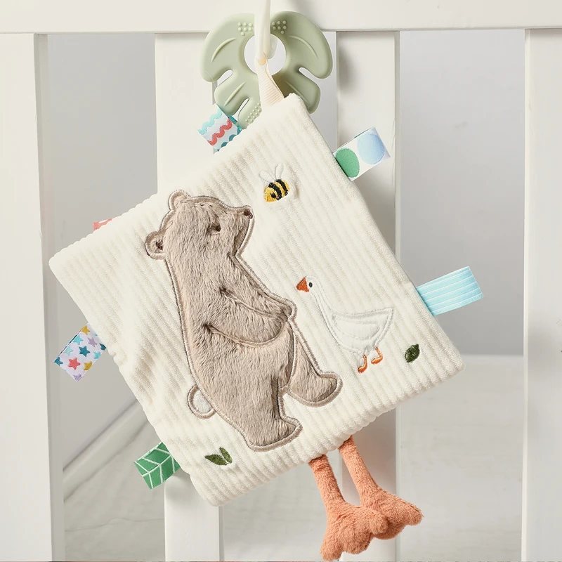 Infants Newborn Gift Soft Cotton Baby Sensory Toy Activity Cube Rattle Teething Book Mirror Crinkle Paper Early Development Toy