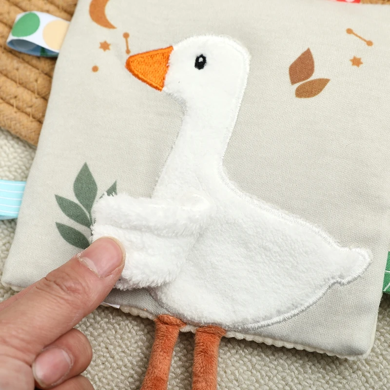 Infants Newborn Gift Soft Cotton Baby Sensory Toy Activity Cube Rattle Teething Book Mirror Crinkle Paper Early Development Toy