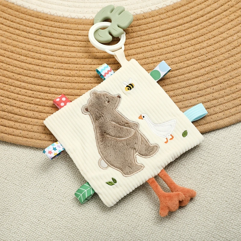 Infants Newborn Gift Soft Cotton Baby Sensory Toy Activity Cube Rattle Teething Book Mirror Crinkle Paper Early Development Toy