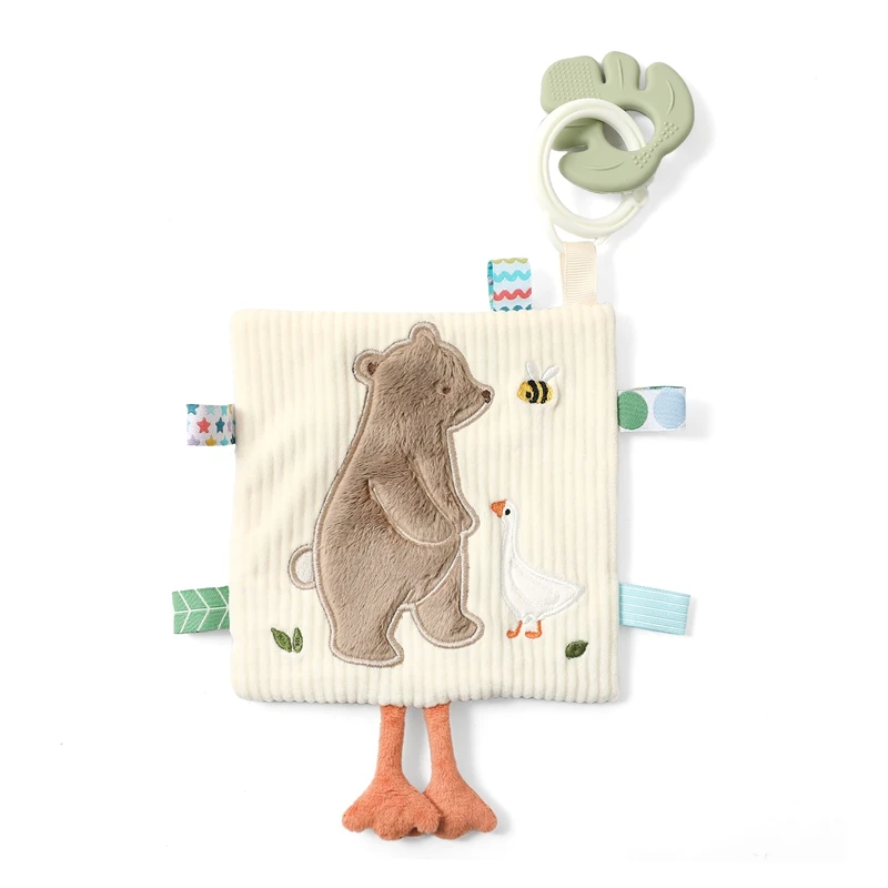 Infants Newborn Gift Soft Cotton Baby Sensory Toy Activity Cube Rattle Teething Book Mirror Crinkle Paper Early Development Toy