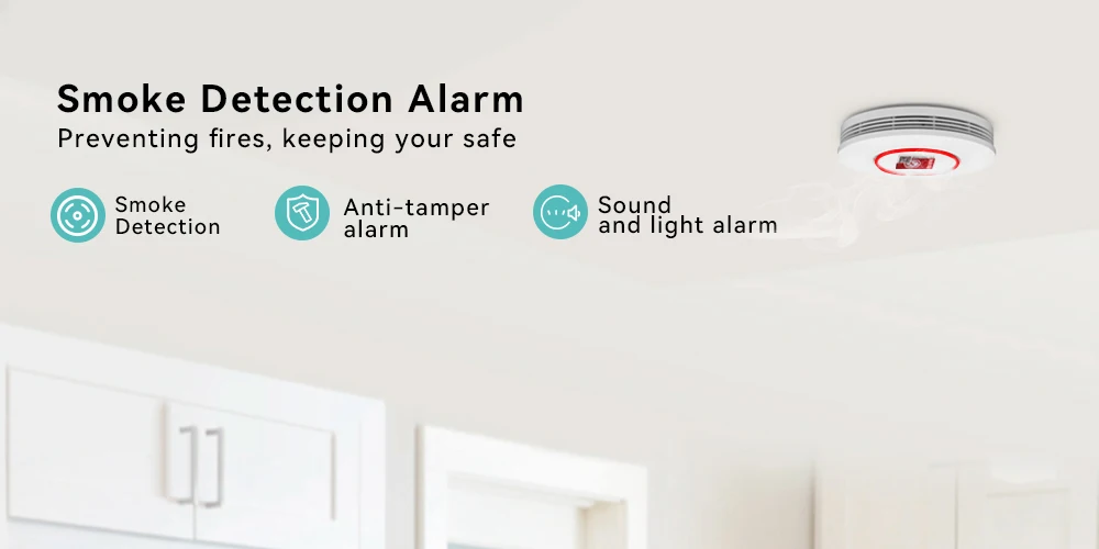 Meian Tuya Zigbee Smoke Sensor Fire Protection Smoke Detector Fire Alarm Home Security System Firefighter Work for Smart Life