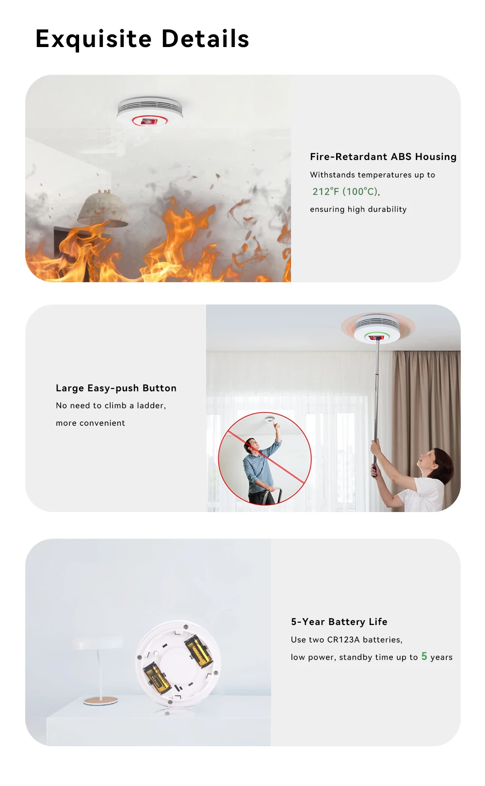 Meian Tuya Zigbee Smoke Sensor Fire Protection Smoke Detector Fire Alarm Home Security System Firefighter Work for Smart Life