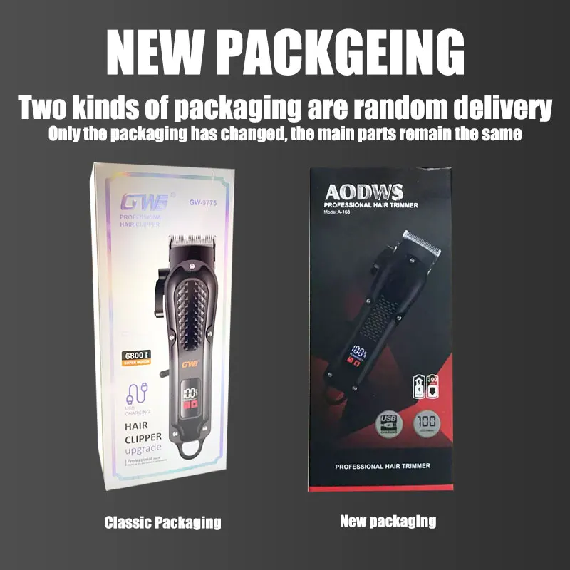Professional Electric Hair Clipper USB Charging Rechargeable Cordless Hair Trimmer Barber Men's Hair Cutting Machine