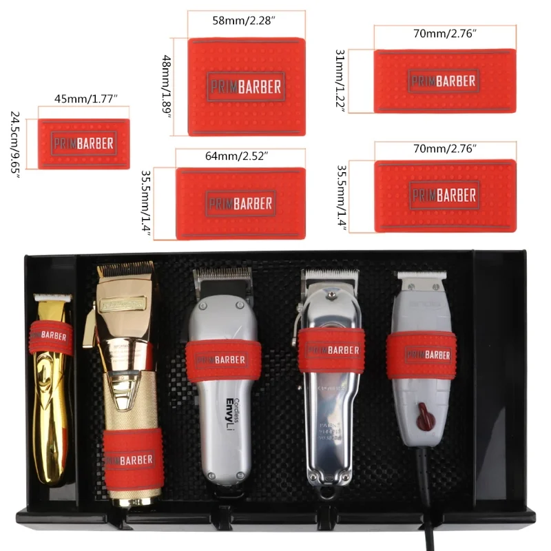5Pcs/set Non Slip Barber Clipper Grip Bands Sleeve Hair Clipper Holder Cover for Professional Hair Trimmer for Men Madeshow