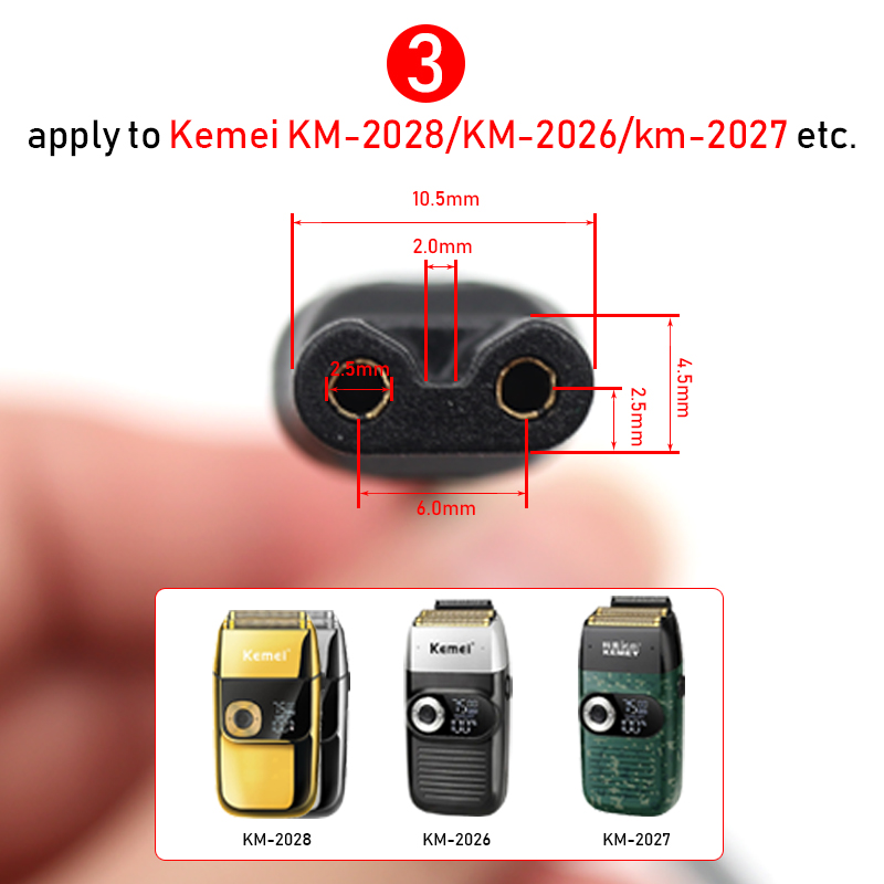 Original USB Power Charger Cable for Kemei 1986PG 1949 2028 2026 Professional Hair Clipper Hair Trimmer Machine Accessories