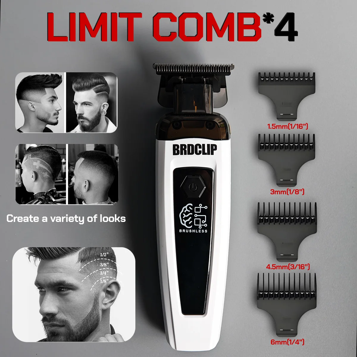 BRDCLIP BRD9615 9000PRM Professional Men's Hair Trimmer Barber Finish Electric Clipper DLC Blue Blade Hair Cutting Machine