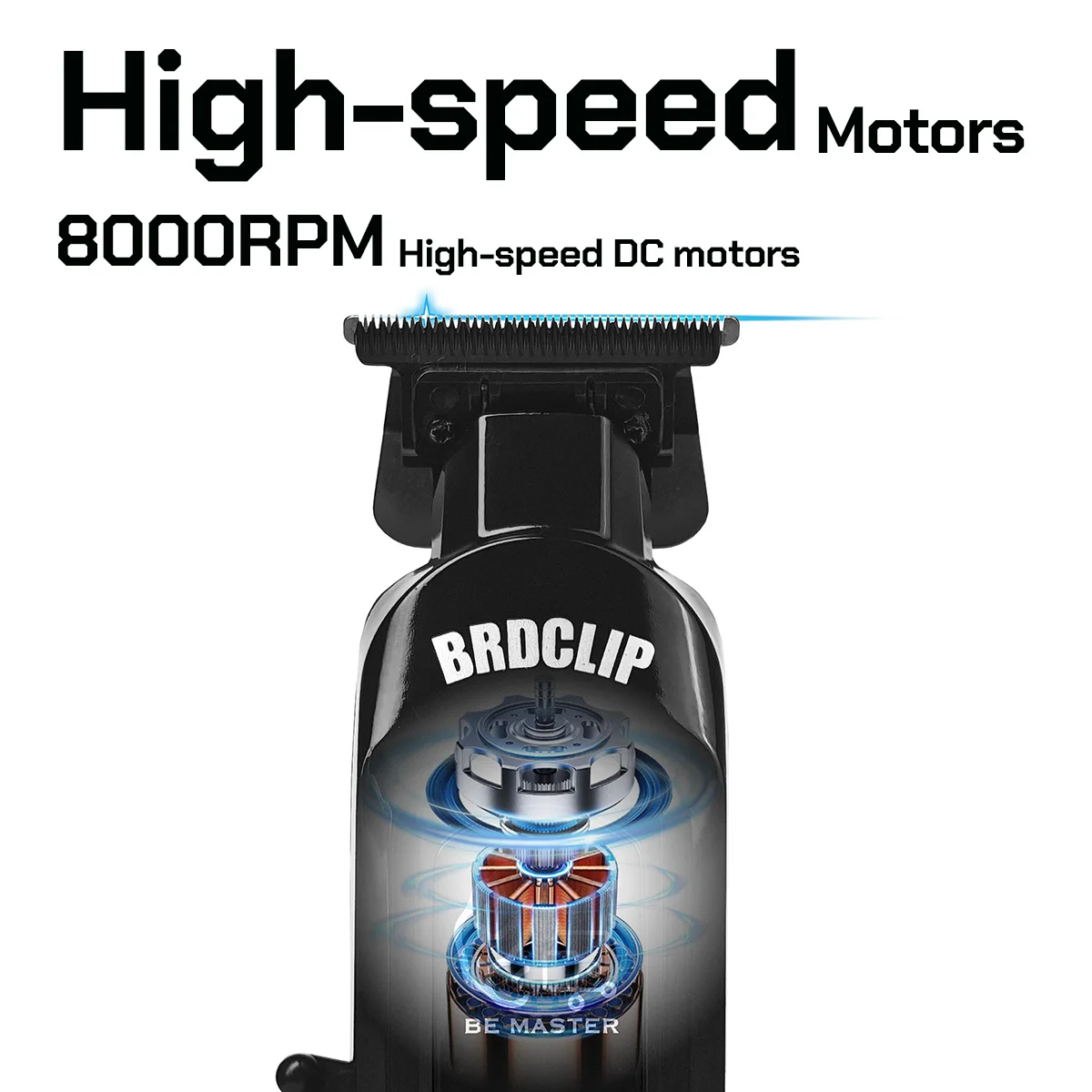 BRDCLIP BRD9615 9000PRM Professional Men's Hair Trimmer Barber Finish Electric Clipper DLC Blue Blade Hair Cutting Machine