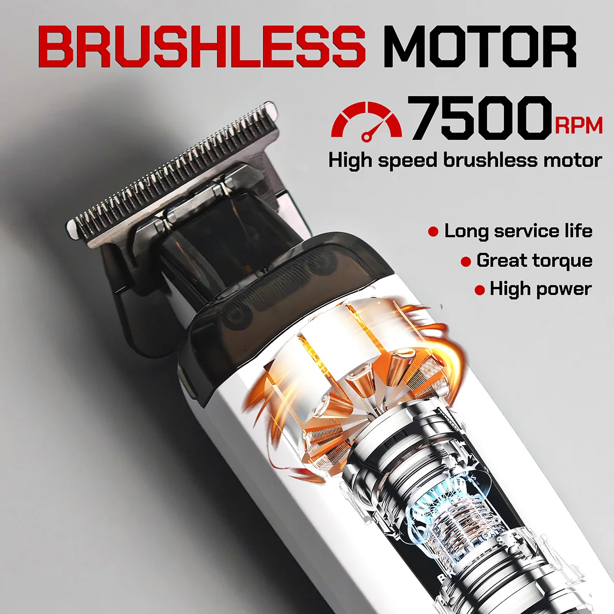 BRDCLIP BRD9615 9000PRM Professional Men's Hair Trimmer Barber Finish Electric Clipper DLC Blue Blade Hair Cutting Machine