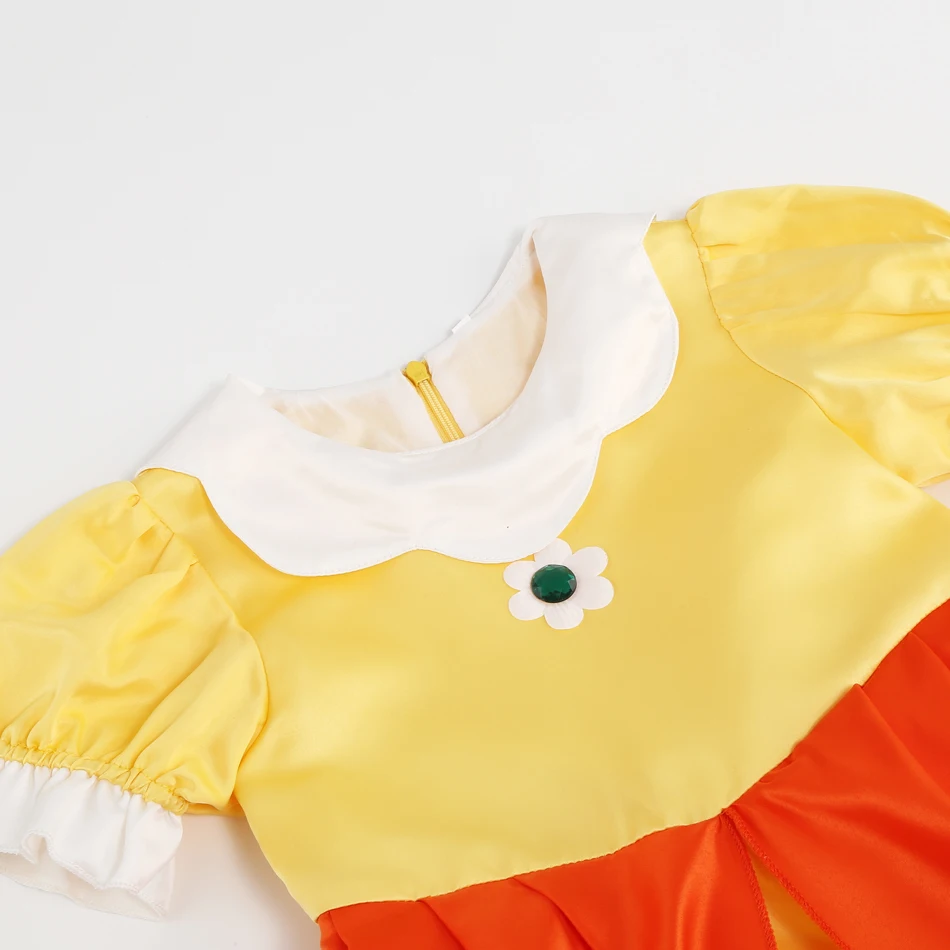Peach Princess Dress Girl 2-10 Yrs Daisy Cosplay Costume Rosalina Dress Up Clothes Children Birthday Theme Party Carnival Outfit