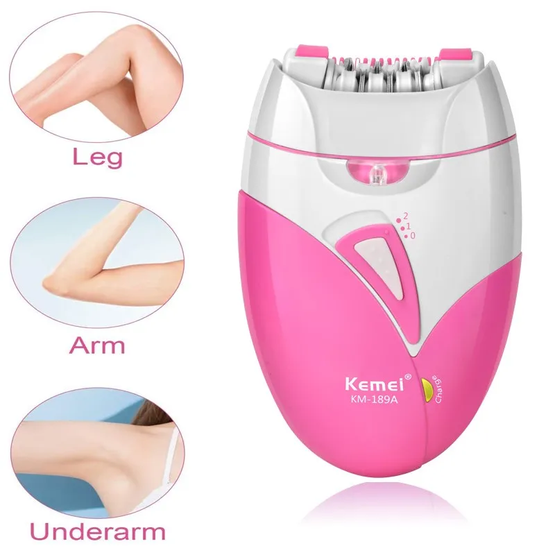 Kemei 189A Women Painless Epilator Rechargeable Body Hair Removal Machine Electric Shaving Private Part Bikini Armpit Depilation