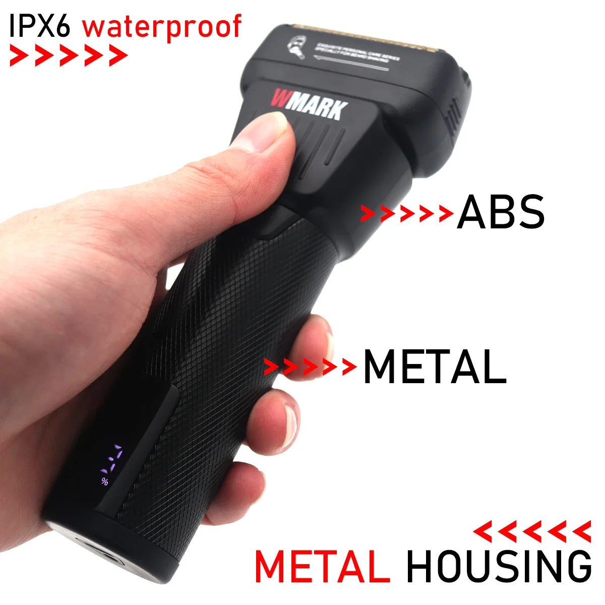 WMARK NG-7982 Professional Groomer 9000RPM Double Foil Shaver with LED Display Oil Head - Hair Clipper Beard Trimmer