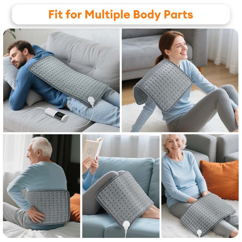 Electric Heating Blanket Thermal Pads Warmer 9 Levels Heated Mat Soft&Safe Winter Body Back Leg Warmer Pads Home Use  60*30cm