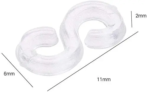 300Pcs S Clips Rubber Band Clips Plastic Connectors Refills Bracelet Loom Clips for Loom Bracelets Rubber Bands Refill Kit