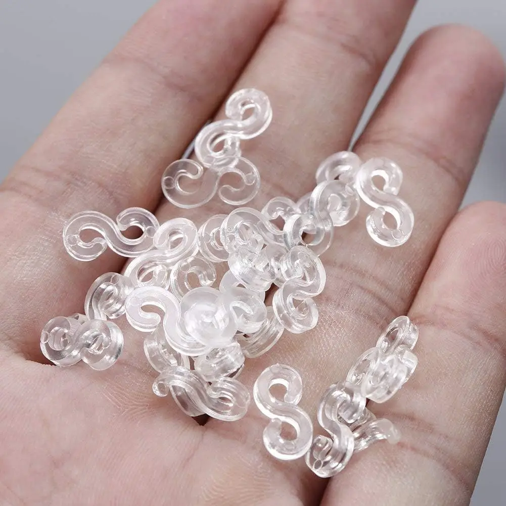 300Pcs S Clips Rubber Band Clips Plastic Connectors Refills Bracelet Loom Clips for Loom Bracelets Rubber Bands Refill Kit