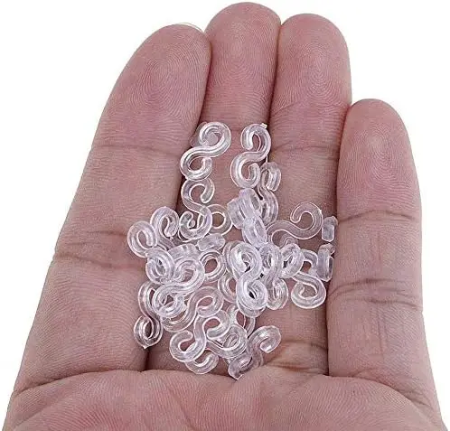 300Pcs S Clips Rubber Band Clips Plastic Connectors Refills Bracelet Loom Clips for Loom Bracelets Rubber Bands Refill Kit