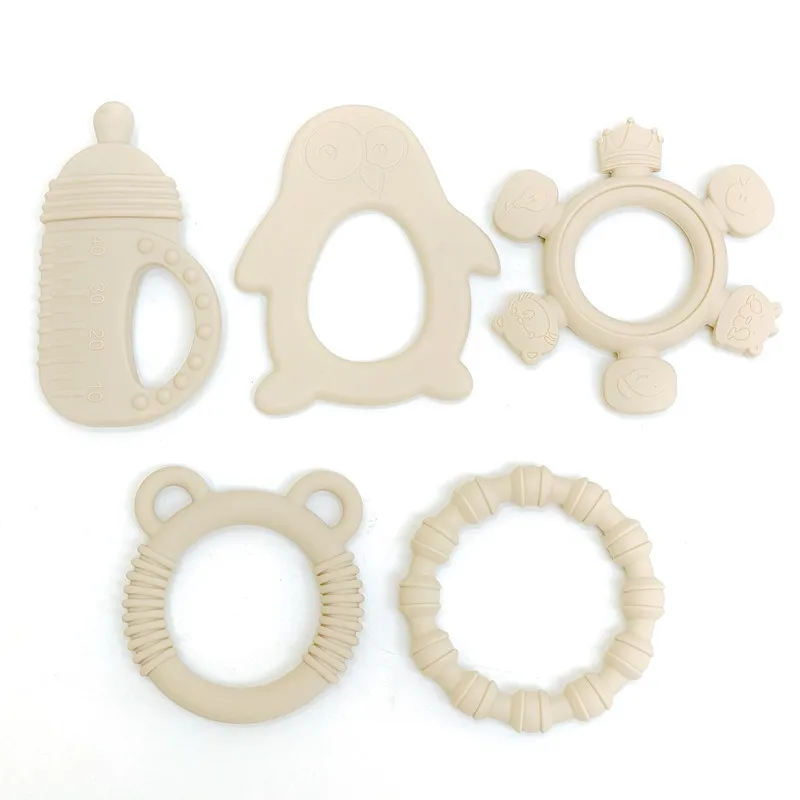 Teether Toys Baby Food Grade Silicone Teething Stick Children Mouth Muscle Trainer