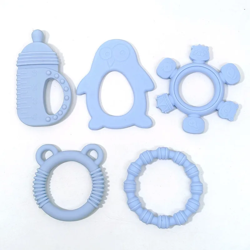 Teether Toys Baby Food Grade Silicone Teething Stick Children Mouth Muscle Trainer