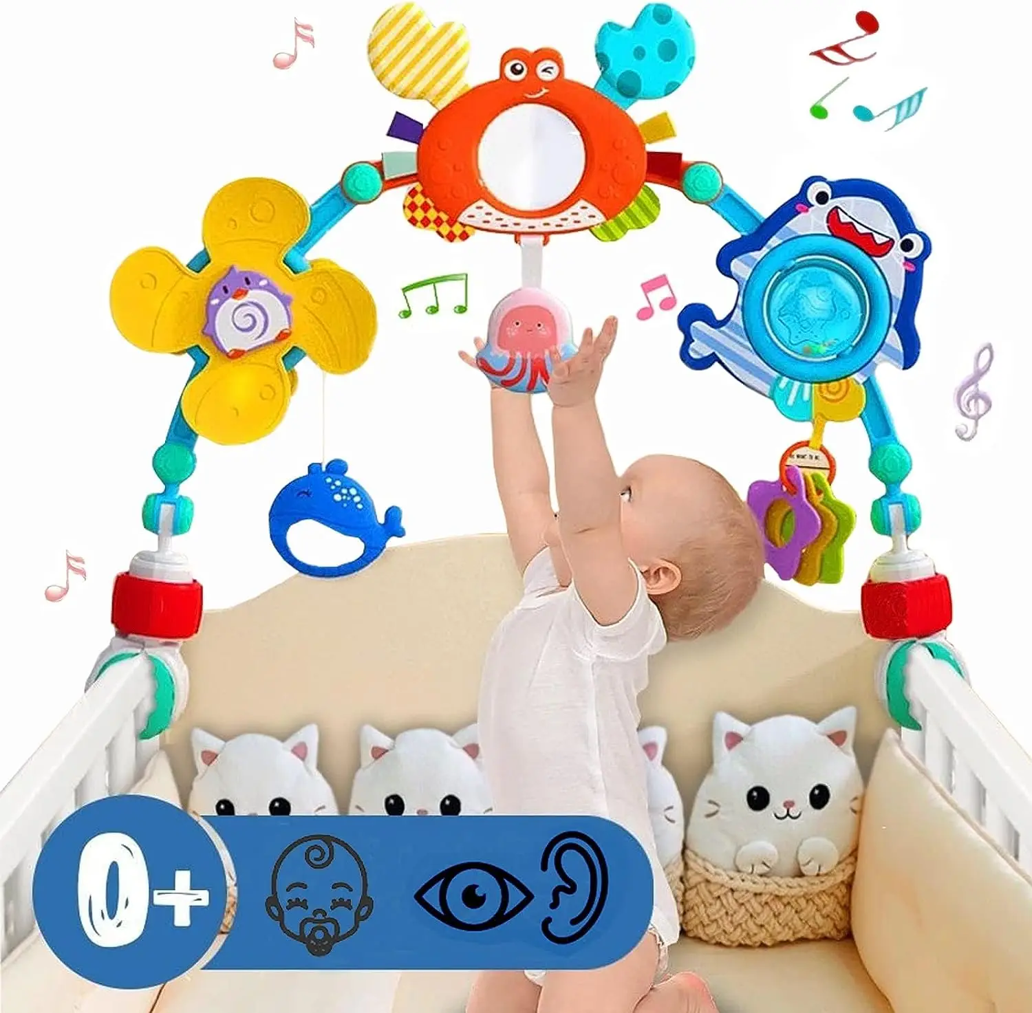 Baby Stroller Arch Toys Bouncer Toy Pram Activity Arch Toys Fine Motor Skills Toys Sensory Development Baby Car S