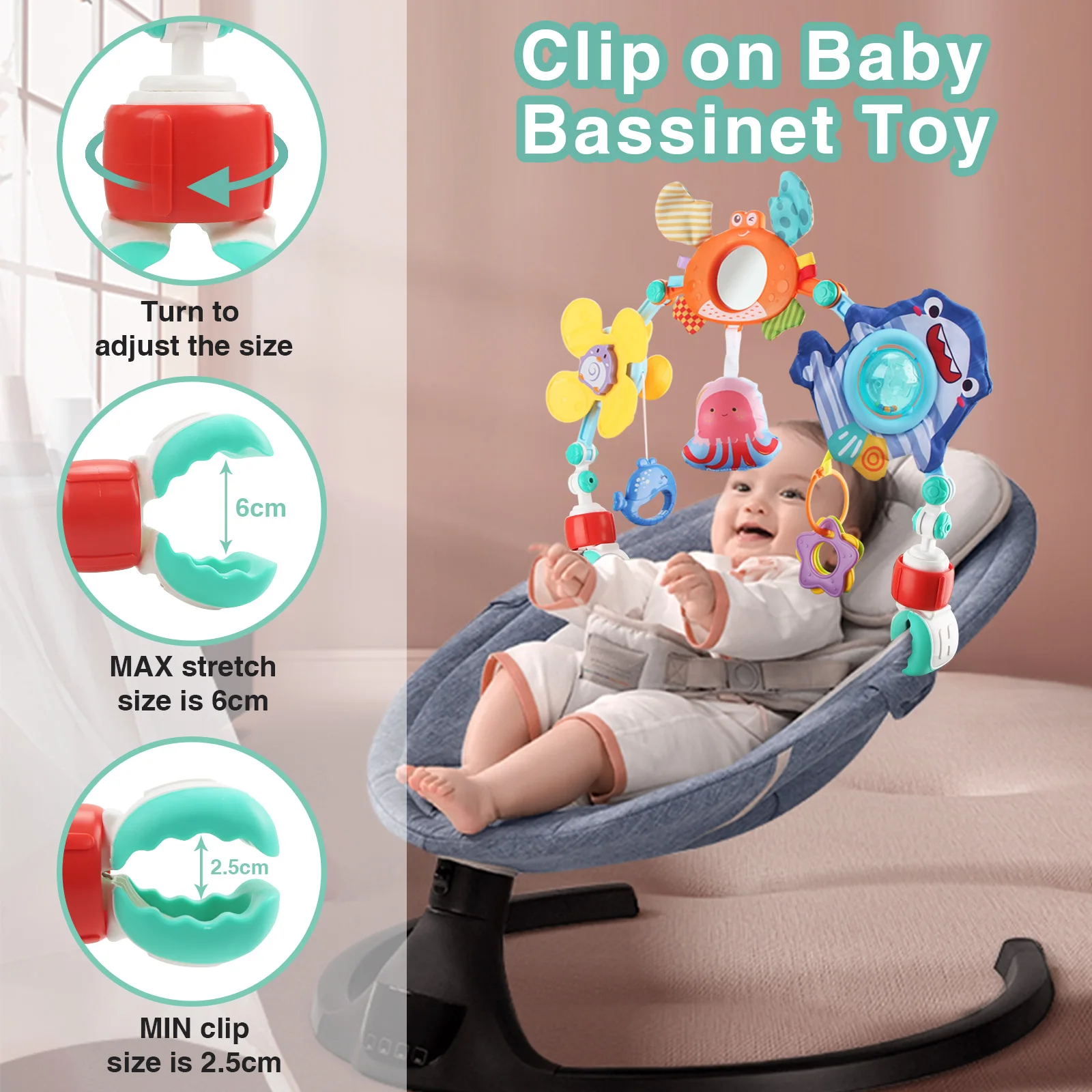 Baby Stroller Arch Toys Bouncer Toy Pram Activity Arch Toys Fine Motor Skills Toys Sensory Development Baby Car S