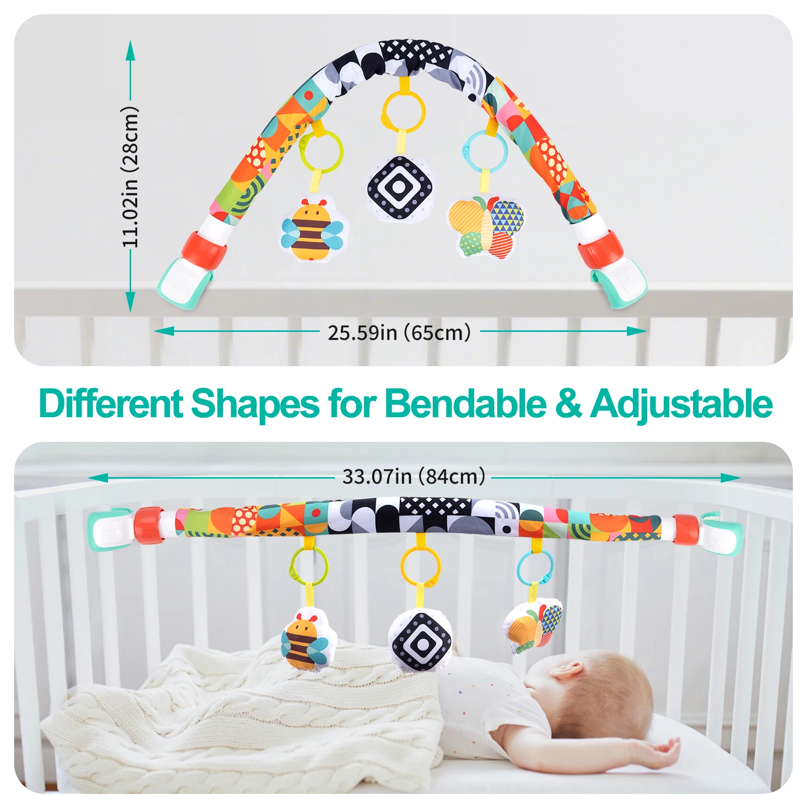 Baby Stroller Arch Toys Bouncer Toy Pram Activity Arch Toys Fine Motor Skills Toys Sensory Development Baby Car S