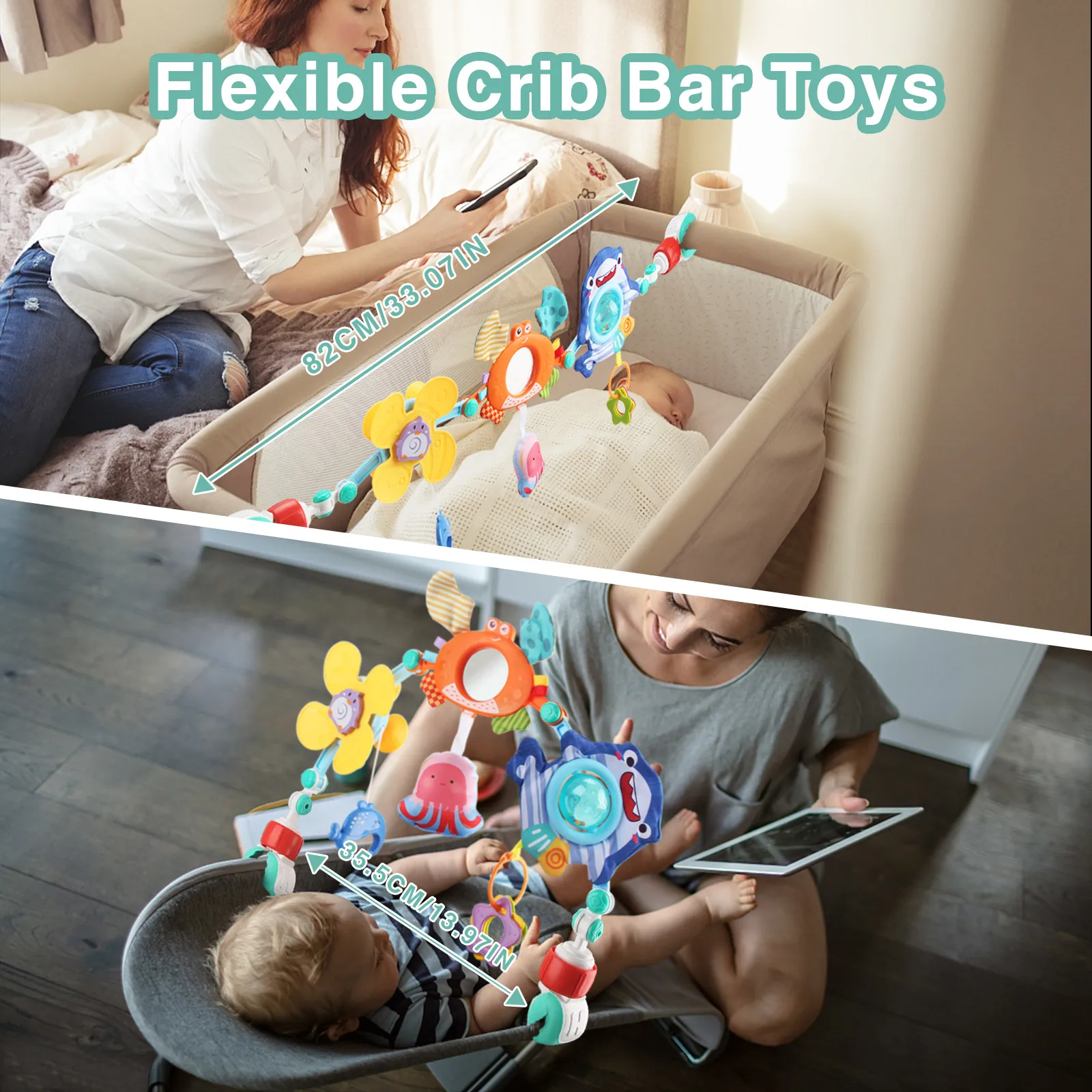Baby Stroller Arch Toys Bouncer Toy Pram Activity Arch Toys Fine Motor Skills Toys Sensory Development Baby Car S