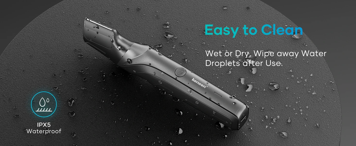 Kensen S6 Electric Hair Trimmer for Men Body Groomer Clipper IPX5 Waterproof Portable Groin Pubic Hair Trimmer Razor For Barber
