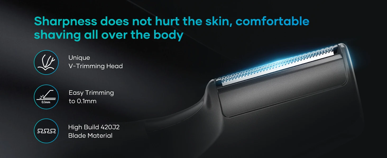 Kensen S6 Electric Hair Trimmer for Men Body Groomer Clipper IPX5 Waterproof Portable Groin Pubic Hair Trimmer Razor For Barber
