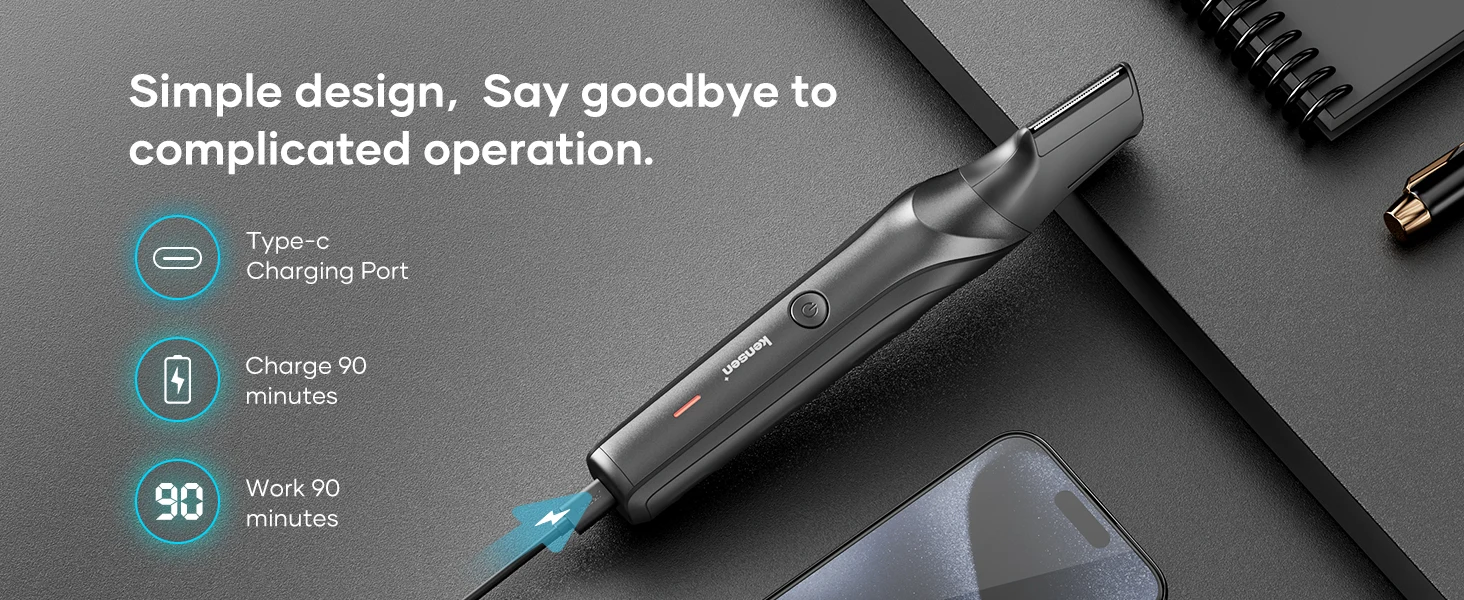 Kensen S6 Electric Hair Trimmer for Men Body Groomer Clipper IPX5 Waterproof Portable Groin Pubic Hair Trimmer Razor For Barber