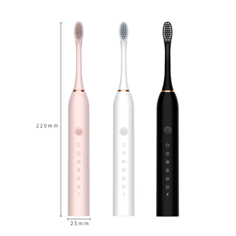 Adult Sonic Electric Toothbrush Ultrasonic Automatic USB Rechargeable IPX7 Waterproof Toothbrush Replaceable Tooth Brush Head