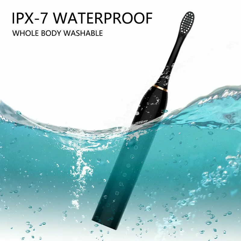 Adult Sonic Electric Toothbrush Ultrasonic Automatic USB Rechargeable IPX7 Waterproof Toothbrush Replaceable Tooth Brush Head