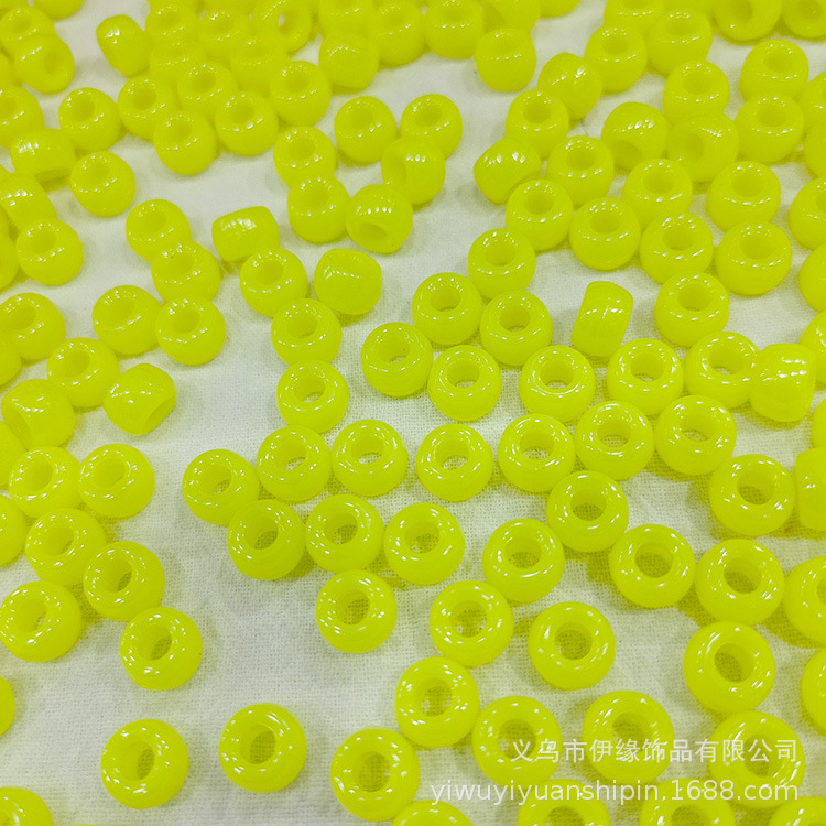 6 * 9mm Rainbow Rubber Band Accessories Bucket Beads Pony Beads Dirty Hair Braids Big Hole Beads Solid Color Transparent DIY