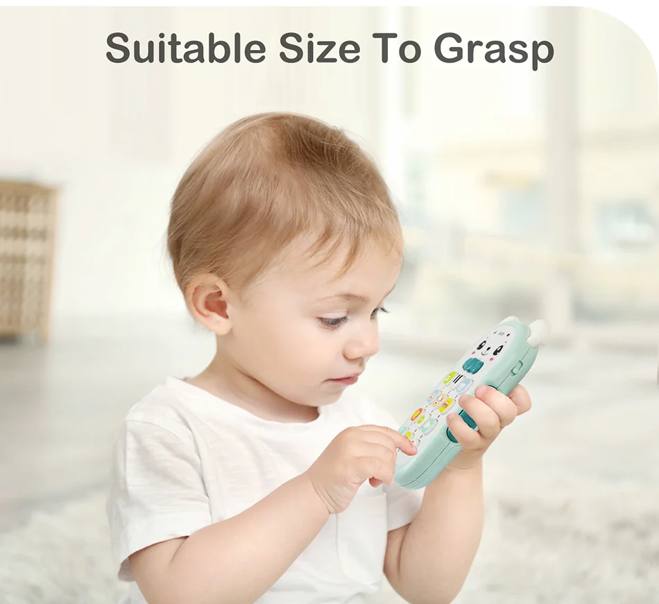 Baby Musical Mobile Phone Cartoon Teether Phone with Sound & Light Telephone Electronic Toy Eucational Learning Toys Baby Gifts