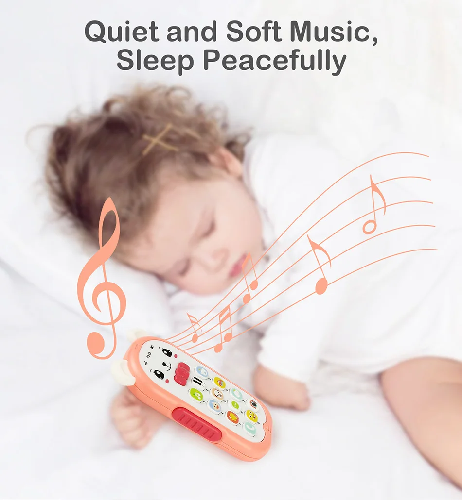 Baby Musical Mobile Phone Cartoon Teether Phone with Sound & Light Telephone Electronic Toy Eucational Learning Toys Baby Gifts