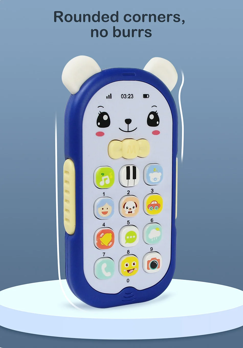 Baby Musical Mobile Phone Cartoon Teether Phone with Sound & Light Telephone Electronic Toy Eucational Learning Toys Baby Gifts