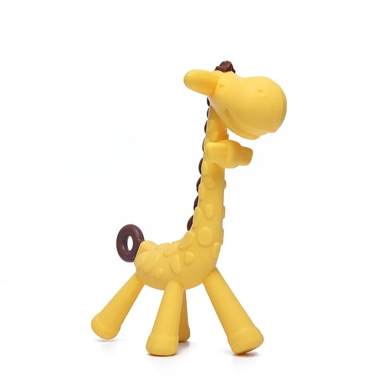 Food Grade Baby Molar Teether Silicone Giraffe Teethers Cartoon Teething for Babies Relief Gums Pain Toys Newborn Essentials