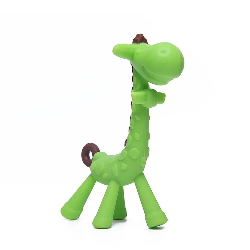 Food Grade Baby Molar Teether Silicone Giraffe Teethers Cartoon Teething for Babies Relief Gums Pain Toys Newborn Essentials