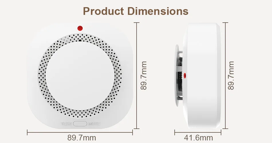 Independent Smoke Sensor Detector Fire Alarm System for Home Office Security Smoke Alarm Fire Protection