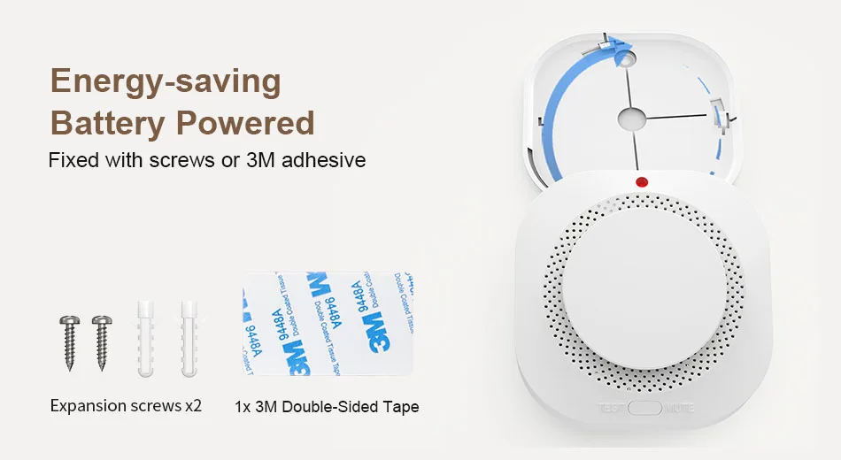 Independent Smoke Sensor Detector Fire Alarm System for Home Office Security Smoke Alarm Fire Protection