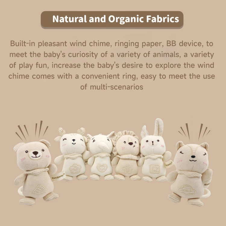 Newborn Baby Rattle Hanging Plush Toy Soft Animal Handbells Rattles Early Education Toys Infant Stroller Bed Crib Baby Toy Gifts