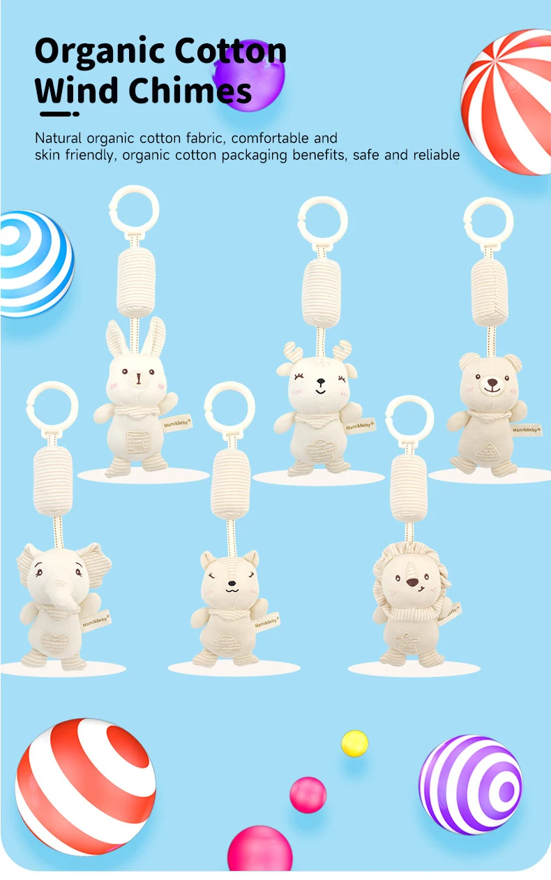 Newborn Baby Rattle Hanging Plush Toy Soft Animal Handbells Rattles Early Education Toys Infant Stroller Bed Crib Baby Toy Gifts