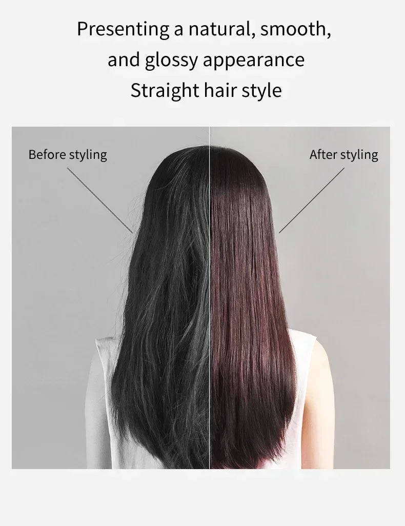 Professional 2 in 1 Hair Dryer Straightener Combo Negative  Flat Iron Long-Lasting Styling Essential Tool for All Hair Textures
