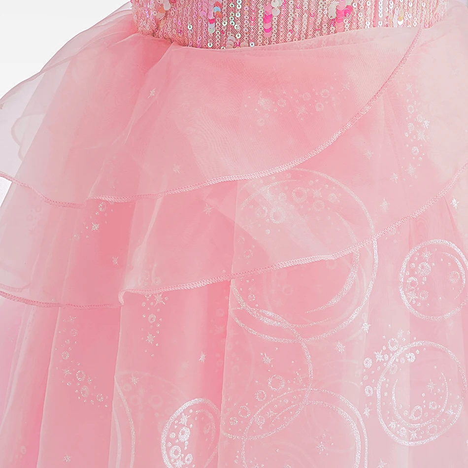 Girls Pink Princess Dress Accessories Set Kids Birthday Party Cosplay Costume Halloween Carnival Ball Gown Book Week Dress