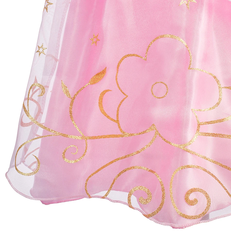 Girls Pink Princess Dress Accessories Set Kids Birthday Party Cosplay Costume Halloween Carnival Ball Gown Book Week Dress
