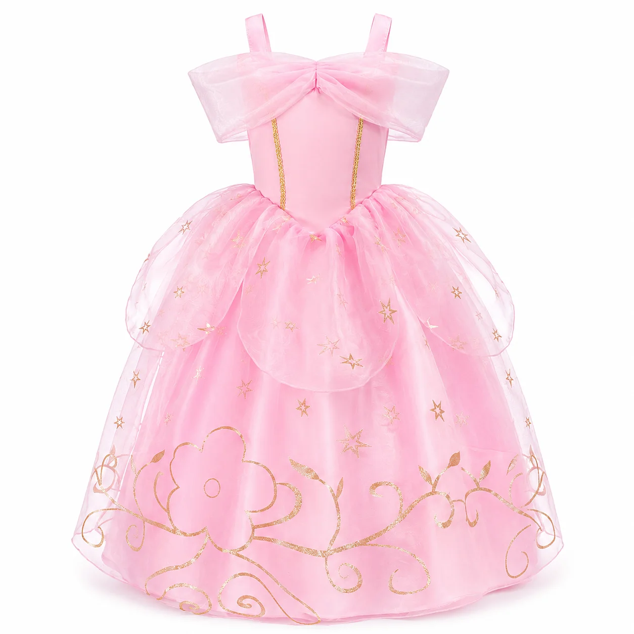 Girls Pink Princess Dress Accessories Set Kids Birthday Party Cosplay Costume Halloween Carnival Ball Gown Book Week Dress