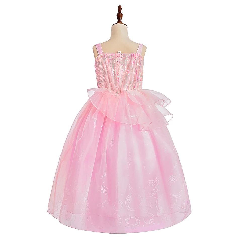 Girls Pink Princess Dress Accessories Set Kids Birthday Party Cosplay Costume Halloween Carnival Ball Gown Book Week Dress