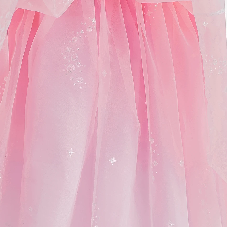 Girls Pink Princess Dress Accessories Set Kids Birthday Party Cosplay Costume Halloween Carnival Ball Gown Book Week Dress