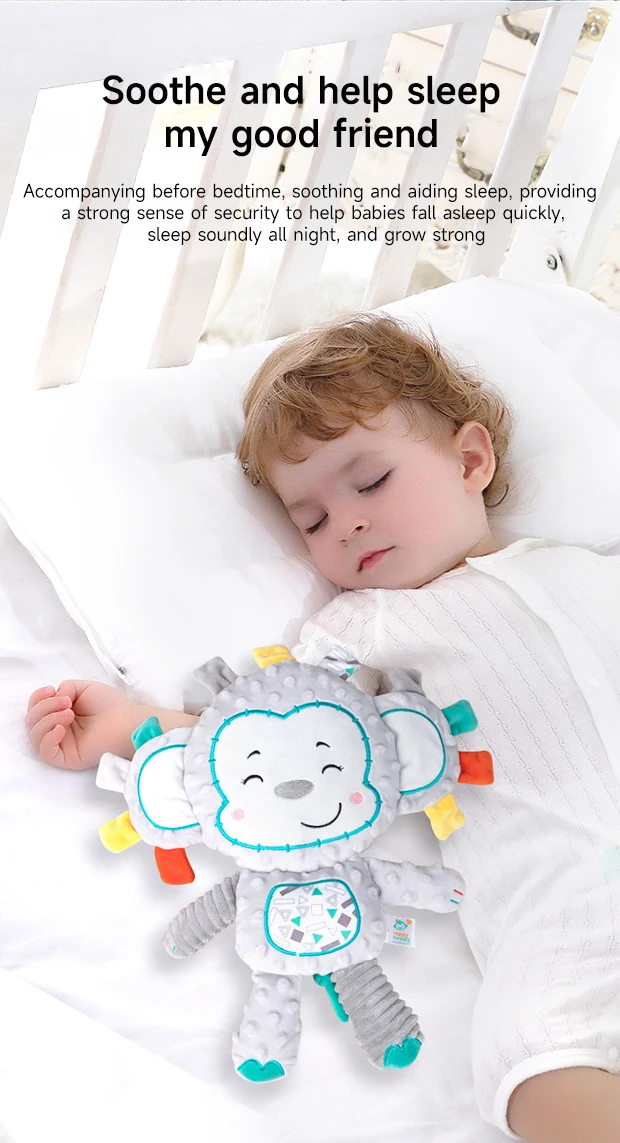 Baby Plush Bell Rattles Toy Baby Tags Stuffed Animal Soft Toy Built-in Rattles Sensory Elephant Plush Bell Toys Sleep Plush Gift