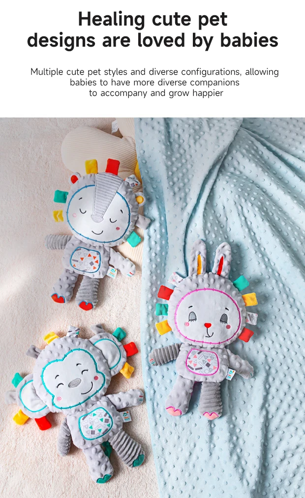 Baby Plush Bell Rattles Toy Baby Tags Stuffed Animal Soft Toy Built-in Rattles Sensory Elephant Plush Bell Toys Sleep Plush Gift
