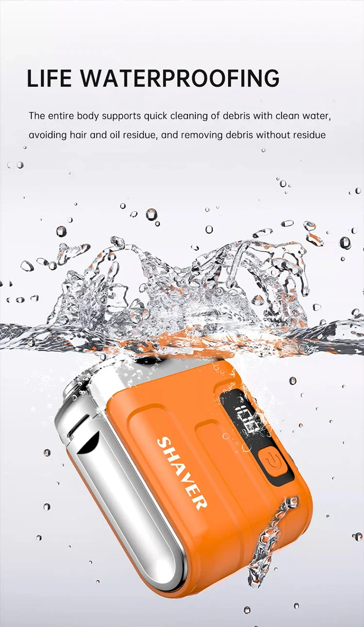 Outdoor Travel Use Magnetic Detachable Cutter Head Razor Double Floating Head Mini Waterproof Portable Electric Shaver for Men
